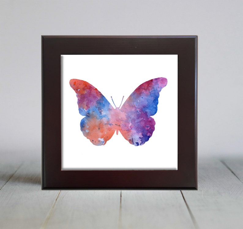 Butterfly Decorative Tile Ceramic Tile Butterfly Lover Gift Butterfly Ceramic Tile Unique Insect Gifts