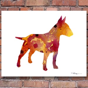 Bull Terrier Art Print - Abstract Watercolor Painting - Wall Decor