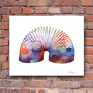 Slinky Art Print - Abstract Watercolor Painting - Nursery Art - Wall Decor