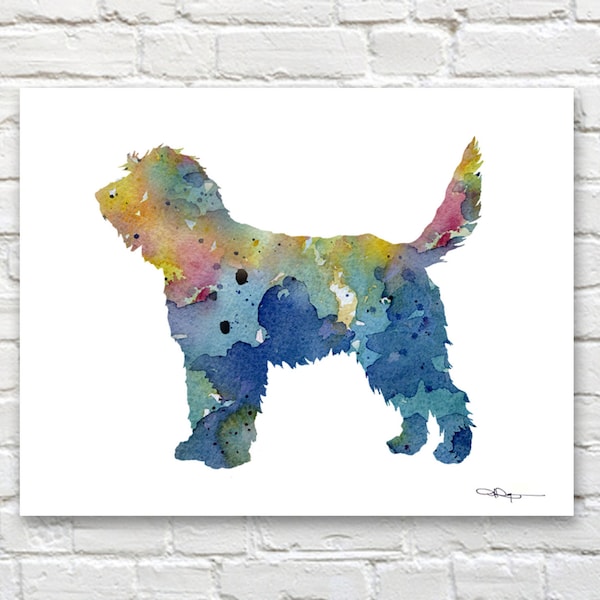 Blue Otterhound Art Print - Abstract Watercolor Painting - Wall Decor