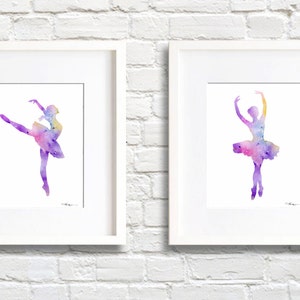 Set of 2 Ballet Dancer Art Prints - Watercolor Painting - Wall Decor