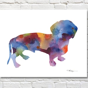 Dachshund Art Print - Abstract Watercolor Painting - Wall Decor