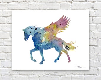 Pegasus - Art Print - Abstract Watercolor Painting - Wall Decor