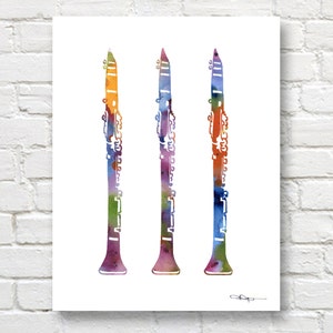 Clarinet Art Print - Abstract Watercolor Painting - Jazz Music Wall Decor
