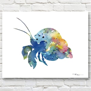 Hermit Crab Art Print - Pittura astratta dell&#39;acquerello - Decorazione della parete