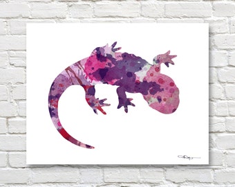 Salamander Art Print - Abstract Watercolor Painting - Wall Decor