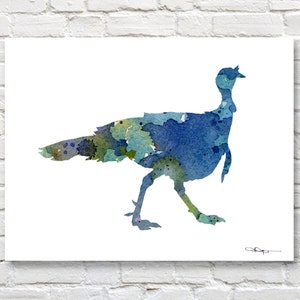 Wild Turkey Art Print Abstract Watercolor Painting Wall Decor image 1