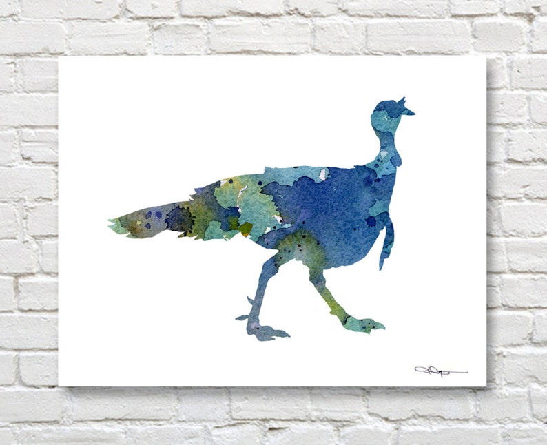 Wild Turkey Art Print Abstract Watercolor Painting Wall Decor image 1