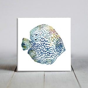 Discus Fish Ceramic Tile - Discus Fish Decorative Tile - Fish Lover Gift - Unique Fish Gifts