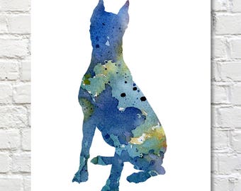 German Pinscher Watercolor - Abstract Painting - Dog - Wall Decor