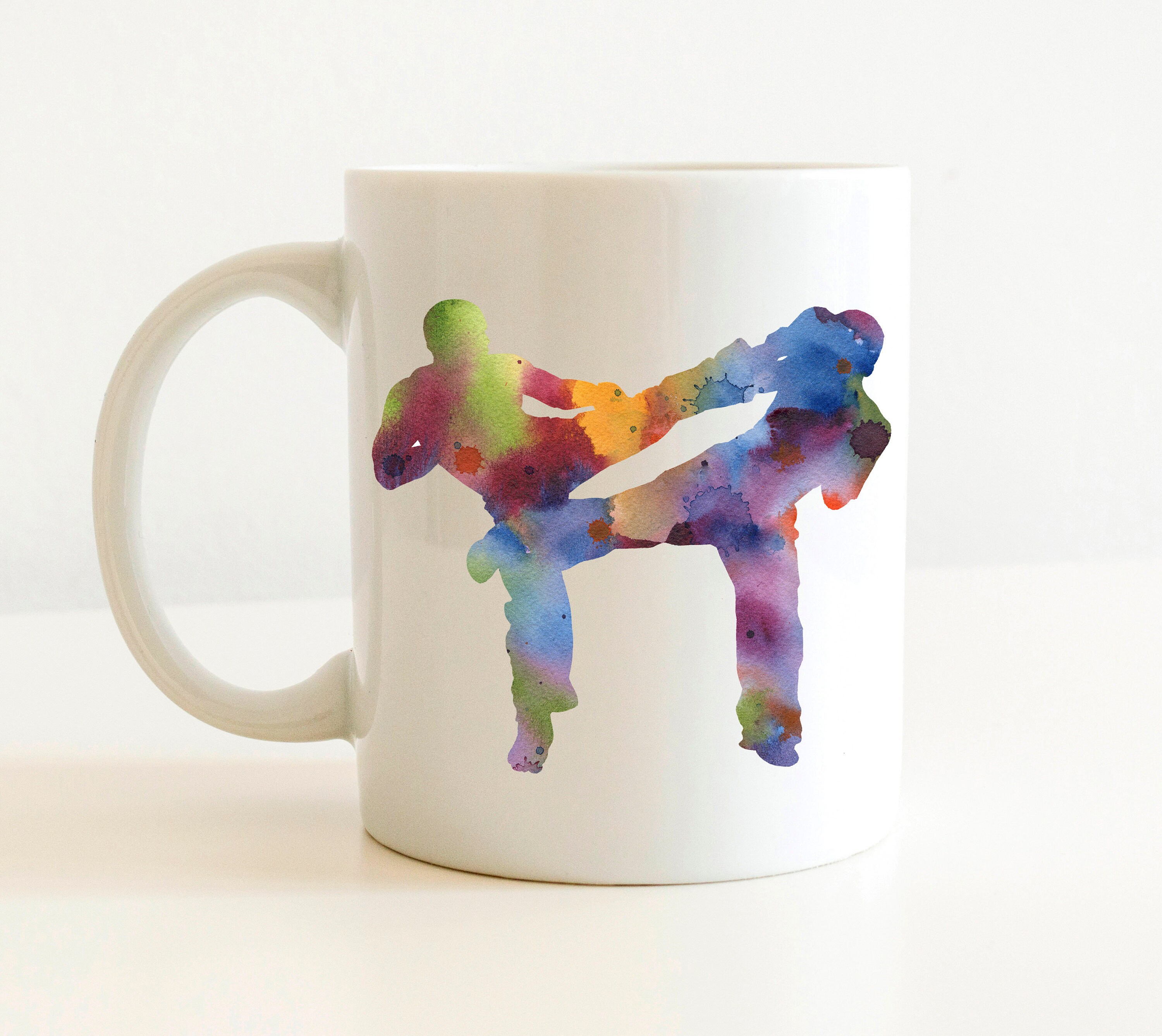 Karate Mug Karate Gift Karate Watercolor Art Mug Karate Etsy