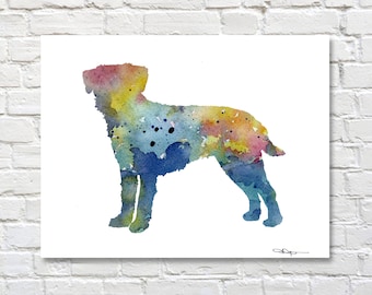 Border Terrier Art Print - Abstract Watercolor Painting - Wall Decor