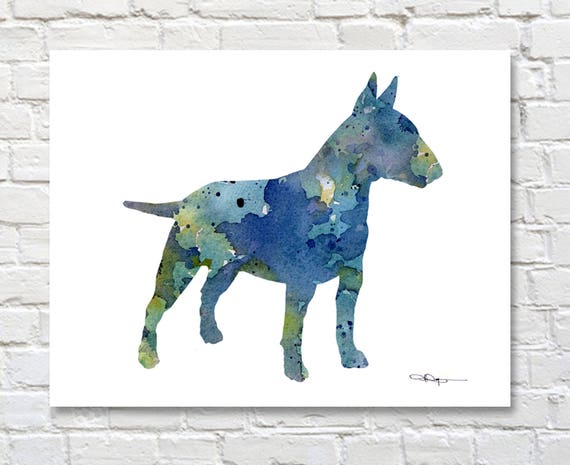 Yorkshire Terrier Abstract Watercolor Painting Art Print by Artist DJ Rogers