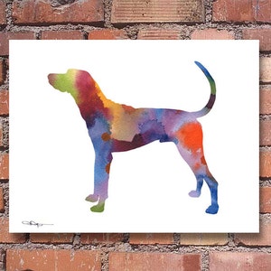 Impresión del arte de Plott Hound - pintura de acuarela abstracta - decoración de la pared