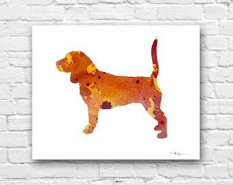 Beagle Art Print - Abstract Watercolor Painting - Wall Decor