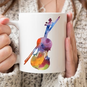 Violin Player Mug - Music Lover Gift - Colorful - Violin Lover - Violinist Art Mug - Violin Coffee Mug - Unique Music Gifts