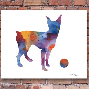 Miniature Pinscher Art Print - Abstract Watercolor Painting - Wall Decor