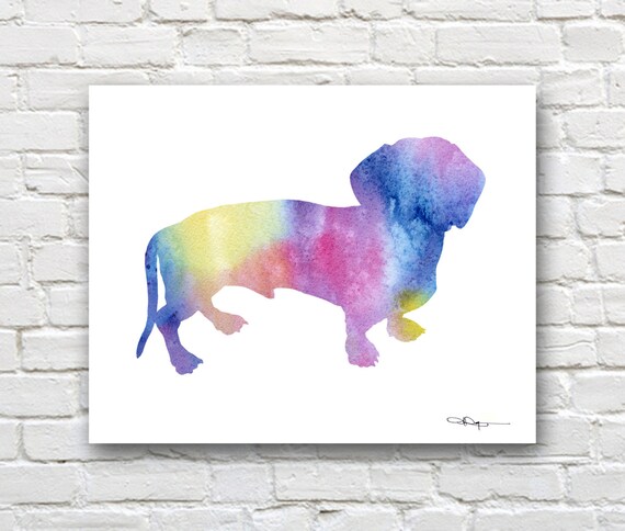 abstract dachshund painting