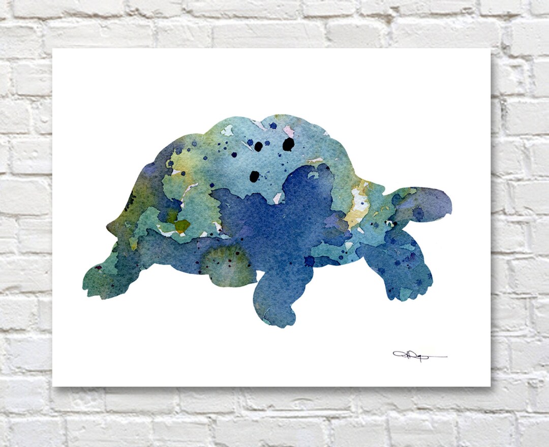 Tortoise Art Print Abstract Watercolor Painting Wall Decor - Etsy