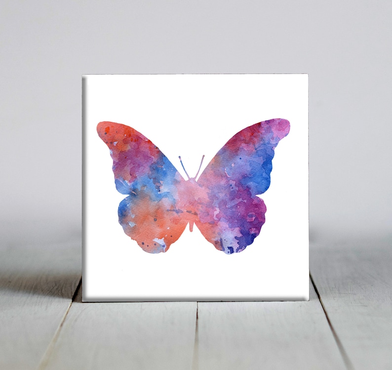 Butterfly Decorative Tile Ceramic Tile Butterfly Lover Gift Butterfly Ceramic Tile Unique Insect Gifts
