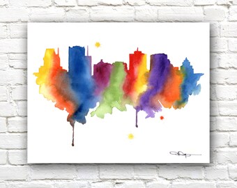 Montreal Skyline - Watercolor Art Print - Wall Decor