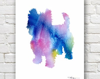 West Highland Terrier Art Print - Abstract Watercolor Painting - Wall Decor