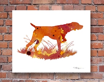 German Short Haired Pointer Art Print - Abstract Watercolor Painting - Dog  - Wall Decor