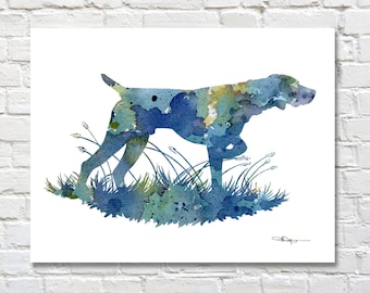 German Short Haired Pointer Art Print - Abstract Watercolor Painting - Dog  - Wall Decor