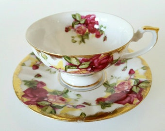 Vintage Hand-Painted Roses Shafford Teacup made in Japan