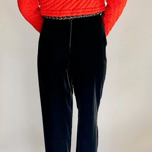 High Waisted Velvet Cigarette Pants image 1