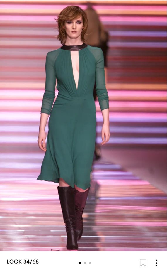 Versace Emerald Green Fall 2001 Open Back Gown - image 13