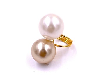 Double Pearl Cocktail Ring