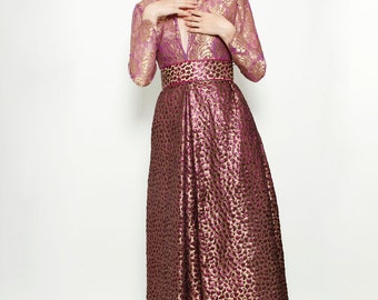 Galanos Brocade Purple Gown