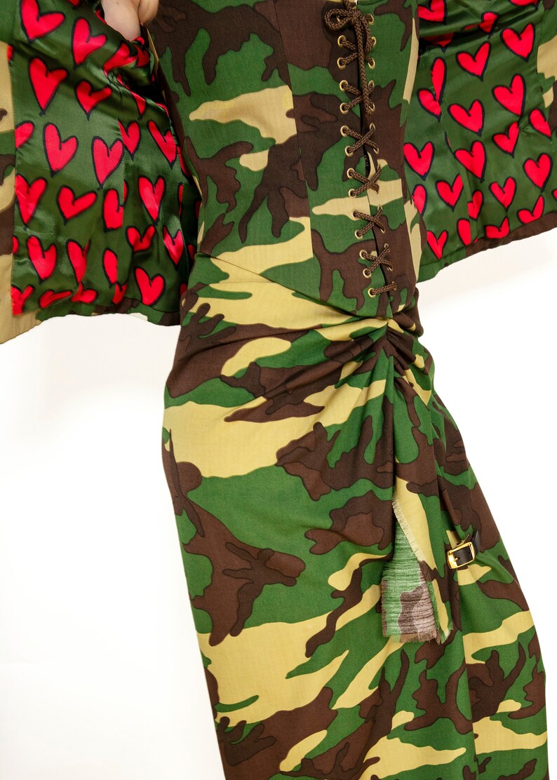 Moschino Couture Camouflage 3 Pc Skirt, Jacket, & Corset Set image 2