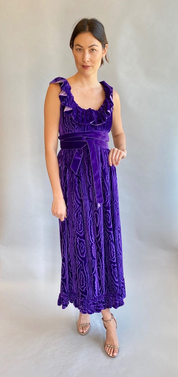 Vintage Donald Brooks Boutique Purple Moire Velvet