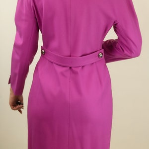 Courreges c. 1980's Pink Wool Dress with Silver Buttons image 6