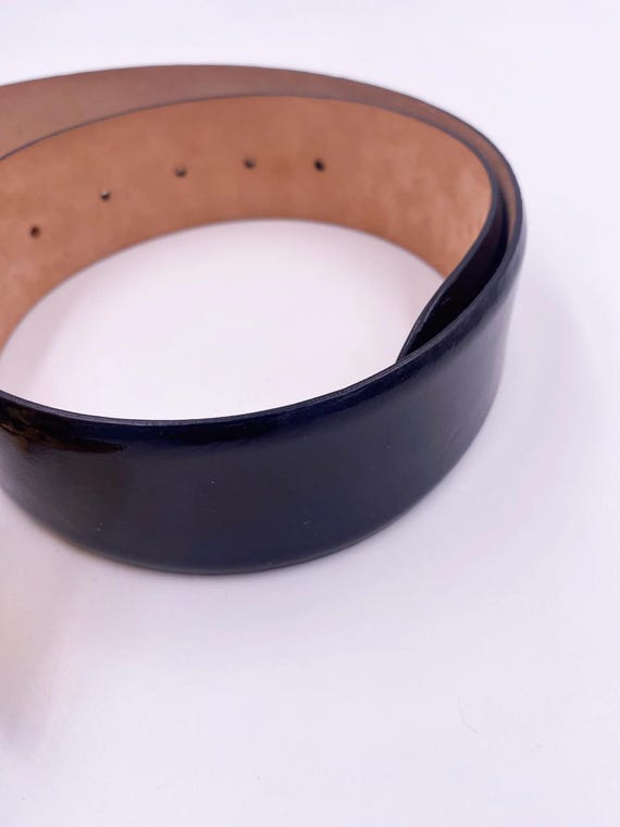 Roberto Cavalli Black Patent Leather Belt With Large Gold  display picture 3