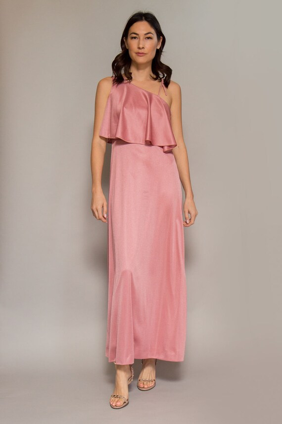 1970's Asymmetrical Jersey Gown
