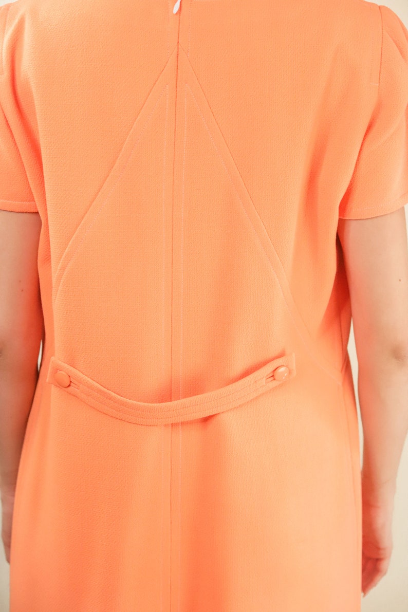 Courreges c. 1980's Peach Sorbet Dress with Pockets image 7