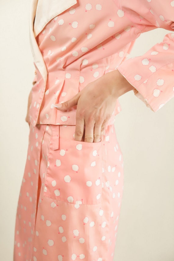 Courreges c. 1980's Pink and White Dot Skirt Suit - image 6