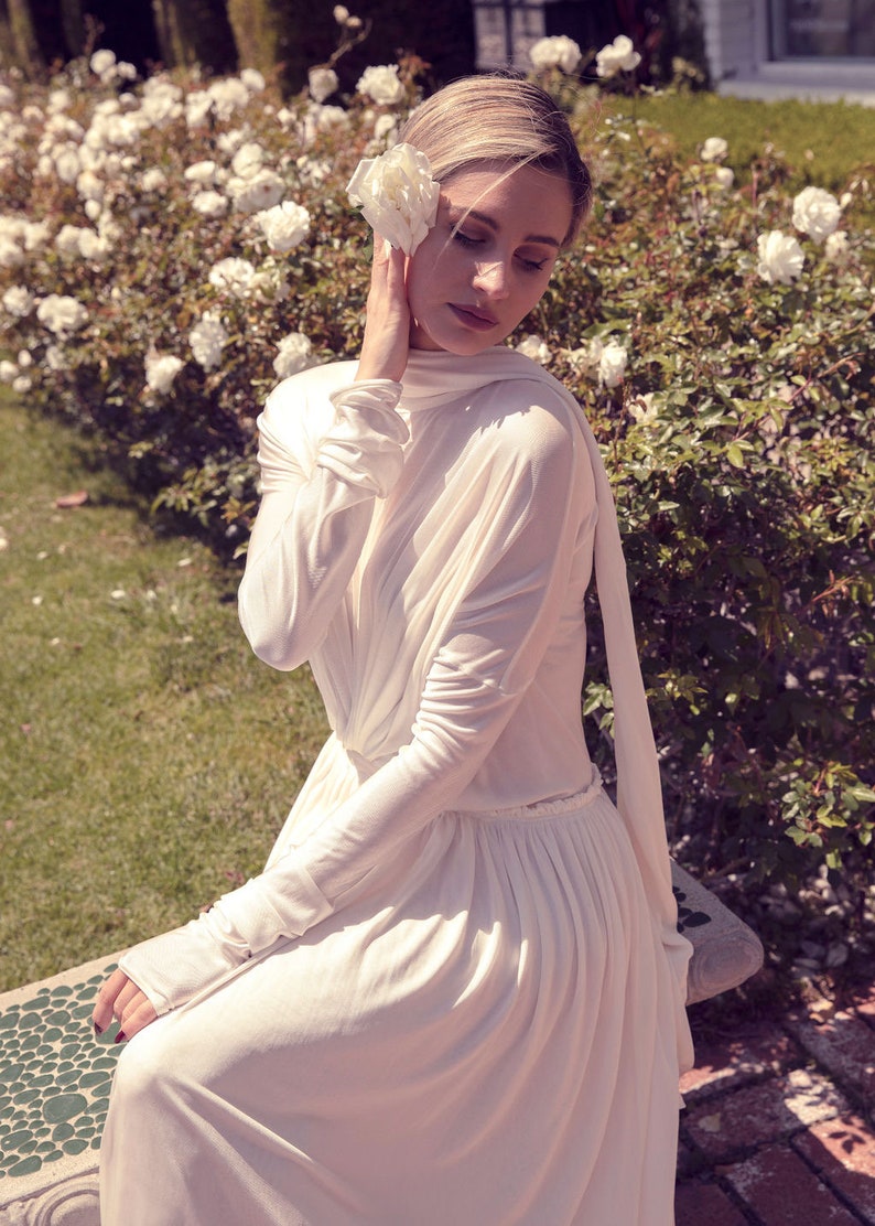 Jil Sander Spring 2020 Silk White Gown image 6