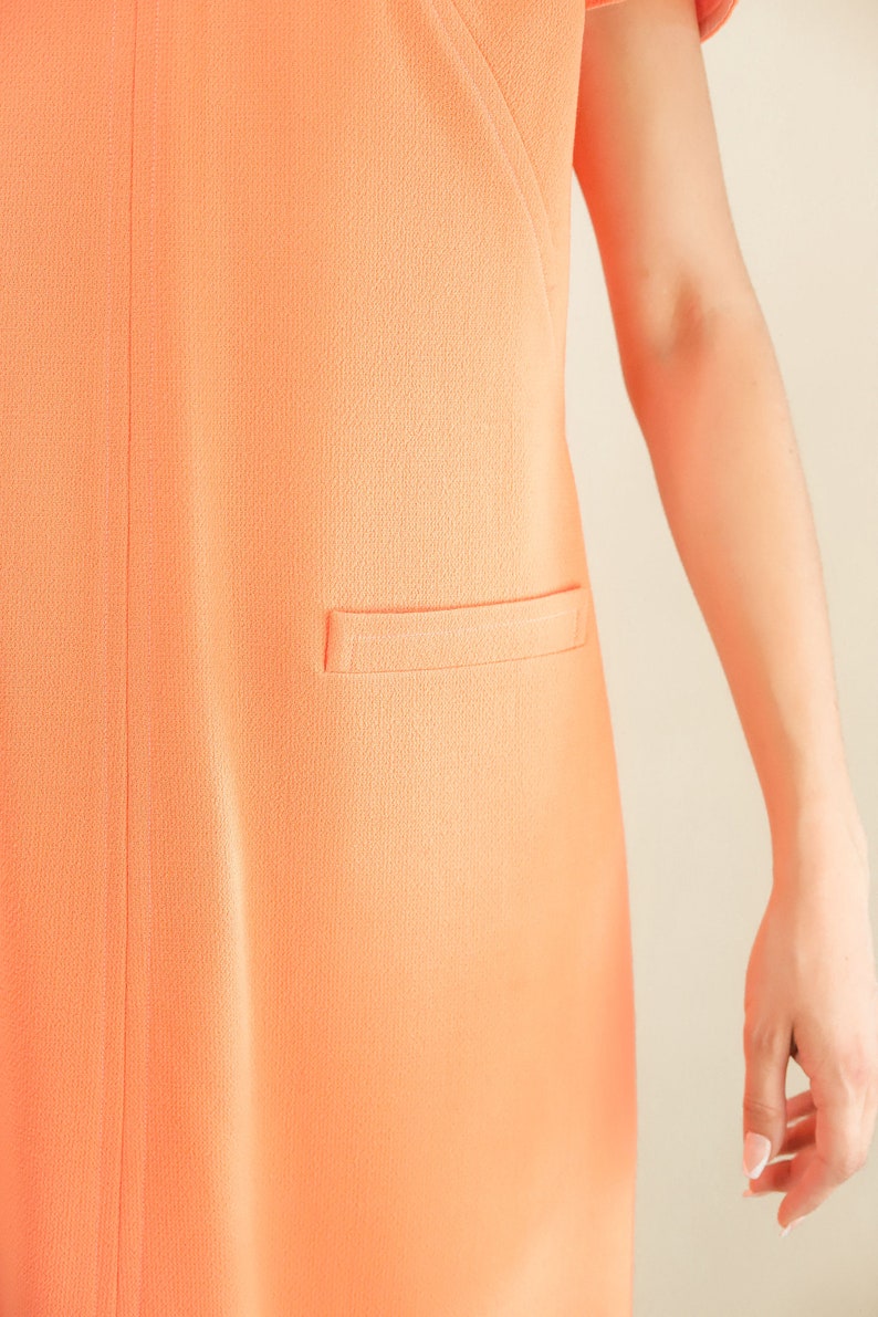 Courreges c. 1980's Peach Sorbet Dress with Pockets image 5