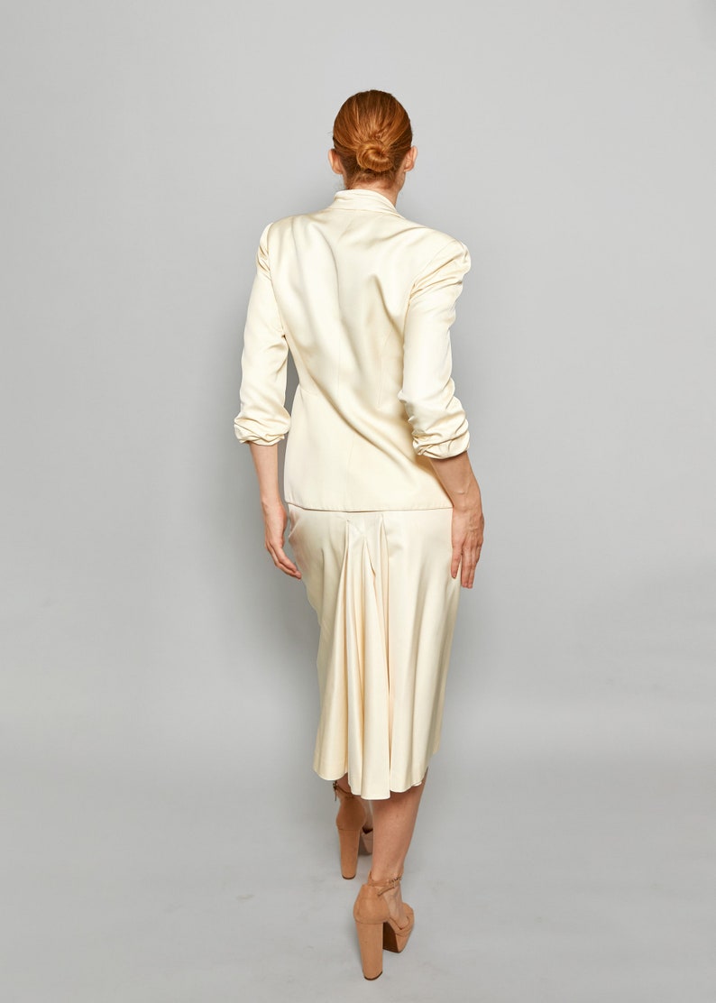 Thierry Mugler 1990's Cream Skirt Suit image 4