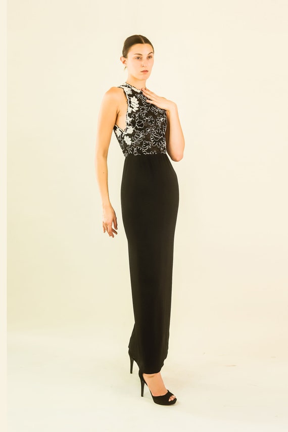 Galanos High Neck Lace Gown - image 1