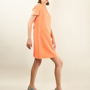 Courreges c. 1980's Peach Sorbet Dress with Pockets image 3