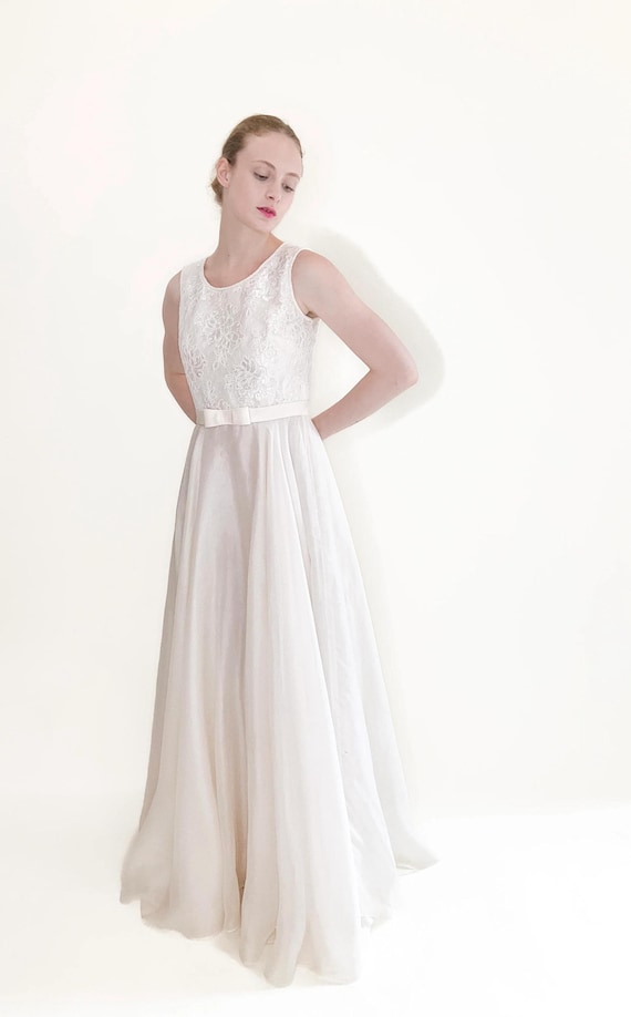 long white boho lace dress SARAI Wedding Dress main image 1