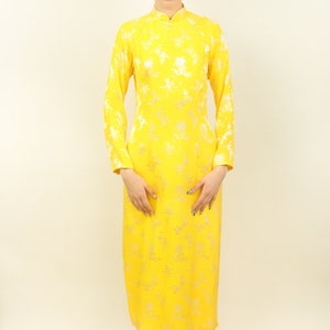 Yellow Silk Jacquard Cheongsam image 1