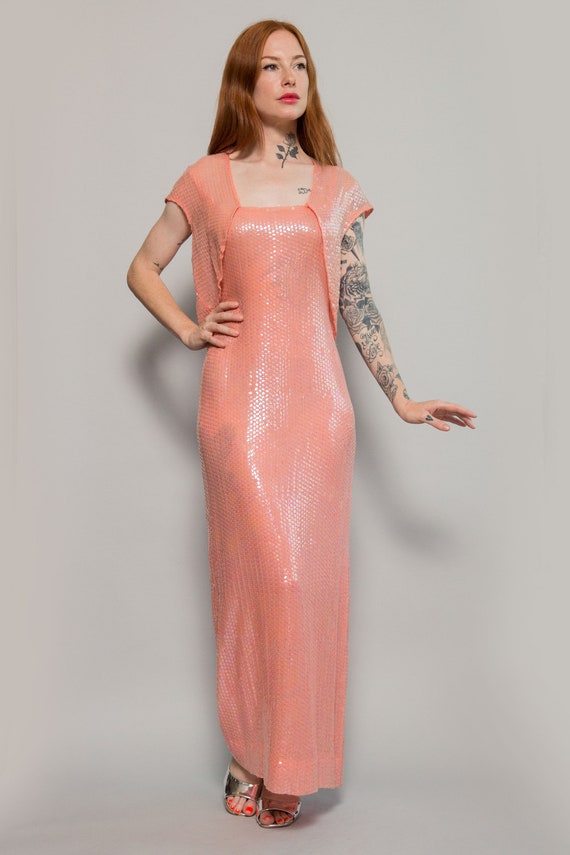 1970s Halston Sequin Gown with Bolero