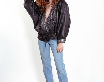 Forma Black with Silver 80's Leather jacket