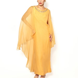 Vintage Hartnell 1960&#39;s Sherbert Dress w/ Ornamented Neckline